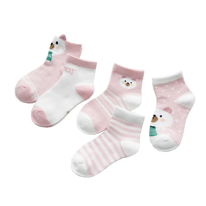 Kit 5 Pares de Meias Algodão para Bebês Passo Fofo - 45% OFF