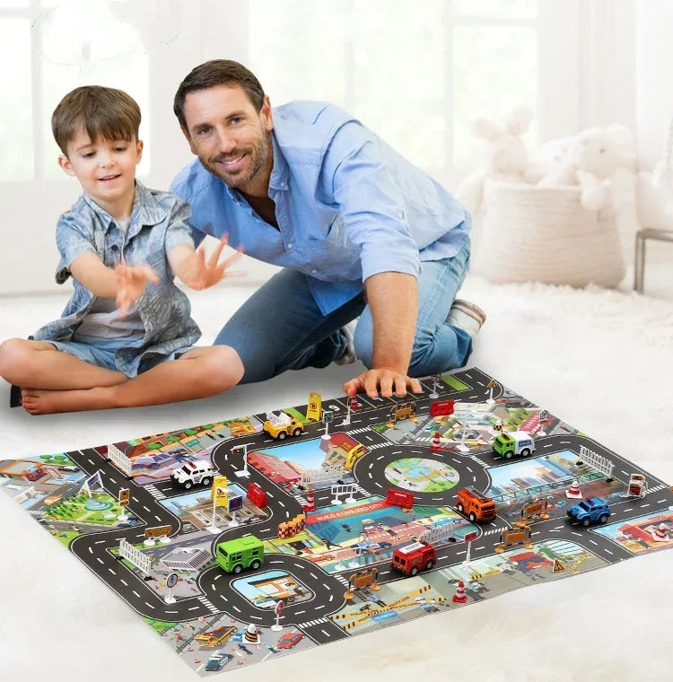 Baby Play Mat City Traffic Road Map Mat Carpet City Car Parking Lot Roadmap Traffic Signs Baby Climbing Playing Mat Game