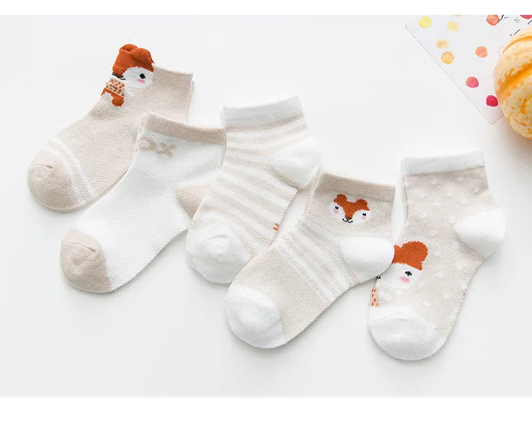 Kit 5 Pares de Meias Algodão para Bebês Passo Fofo - 45% OFF