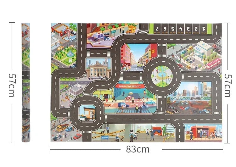 Baby Play Mat City Traffic Road Map Mat Carpet City Car Parking Lot Roadmap Traffic Signs Baby Climbing Playing Mat Game