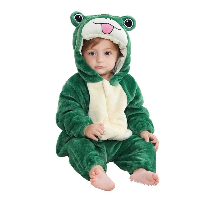 MICHLEY Halloween Baby Rompers Winter Kigurumi Hooded Flannel Toddler Infant Clothes Overall Bodysuits Jumpsuit Costume For Kid